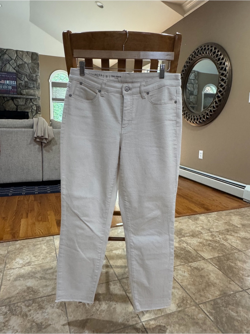 Talbots Cream Straight-Leg Jeans